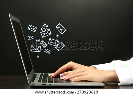 Businesswoman checking email