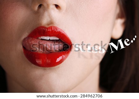 Closeup of a beautiful sexy red lips