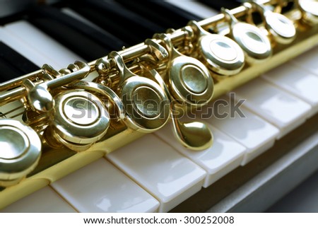 Flute and piano close up