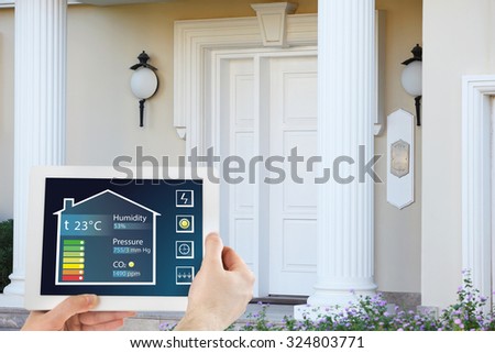 Smart energy controller or remote home control online on tablet-pc