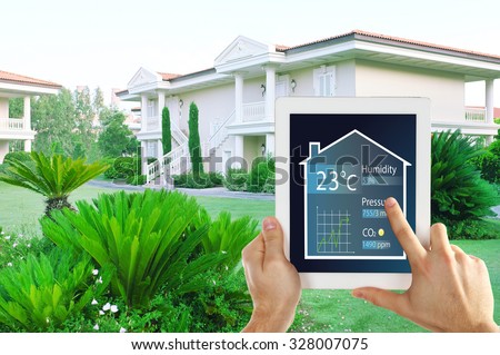 Smart energy controller or remote home control online on tablet-pc
