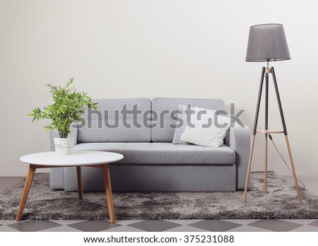 Modern furniture in the room