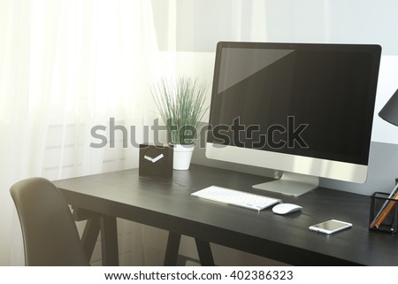 Comfortable workplace with modern computer