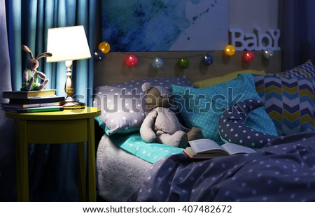 Modern interior of the child\'s bedroom