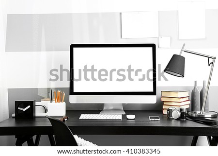Comfortable workplace with modern computer