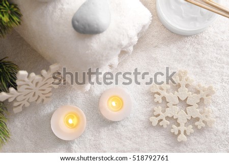 Spa treatment with Christmas decorations