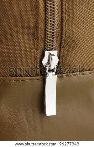 Bag\'s zipper close up
