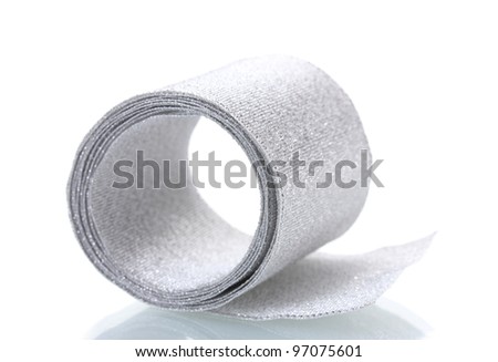 beautiful silver ribbon isolated on white