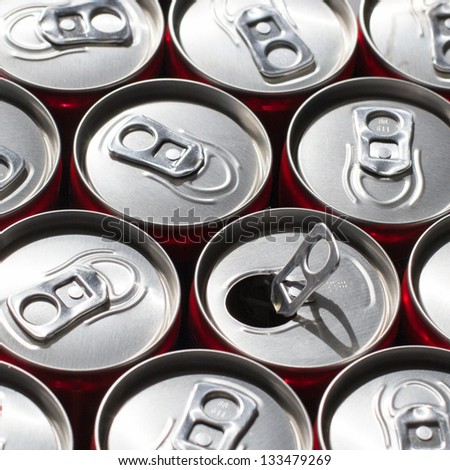 Soda cans. One opened.