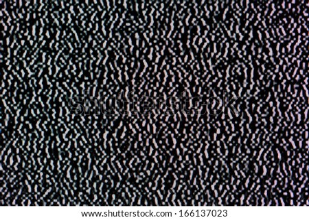 White noise on LCD TV. Detailed closeup shot.