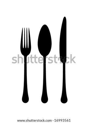kitchen knife and fork. stock vector : knife, fork and