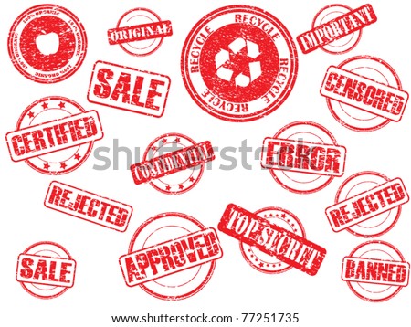 Set Of Rubber Stamps Stock Vector Illustration 77251735 : Shutterstock