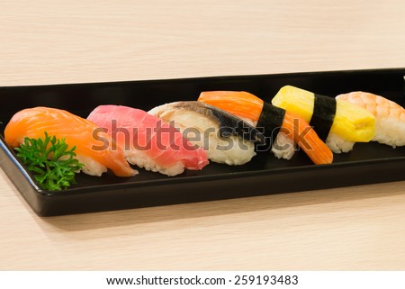 Sushi set, japan food restaurant in thailand