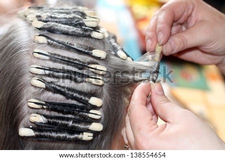 Perming hair