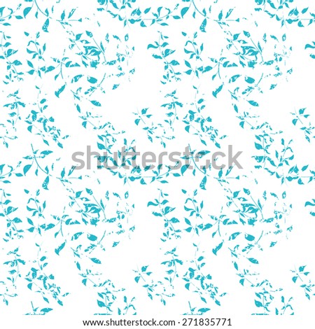 Seamless pattern with hand drawn grunge leaves. Hand drawn design for Thank you card, Greeting card or Invitation.