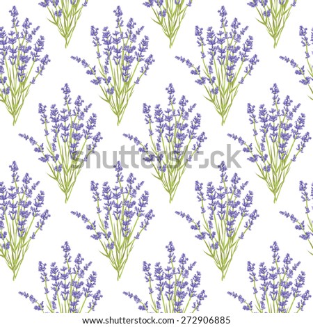 Seamless pattern with hand drawn lavender flowers . Hand drawn design for Thank you card, Greeting card or Invitation, wrapping paper or wallpaper.