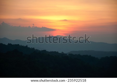The Evening Sun on mountain tops
