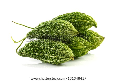 bitter gourd on the white background