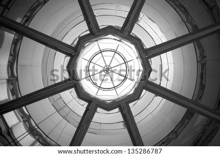 Abstract ceiling structure view of indoor building