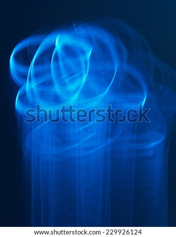 Light movement in blue tone with background. Vertical format
