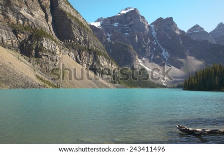 Moraine lake landscape. Alberta. Canada. Horizontal