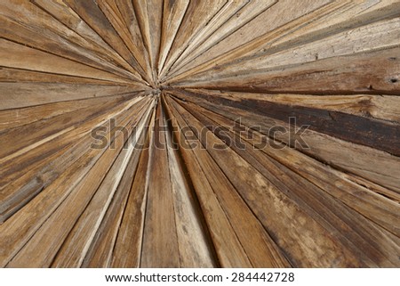 Different kinds of woodchips in a geometric shape. Horizontal format