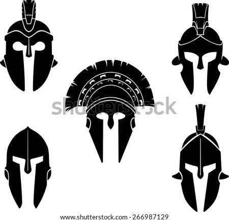 Spartan Helmet Silhouette Set Spartan Helmet Silhouette Set