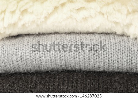 Sheep fur over mohair knitted textures