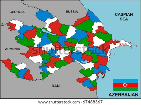 azerbaijan map europe. Map of Azerbaijan.