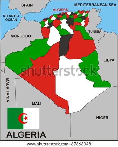 a map of algeria. political map of Algeria