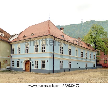 brasov city romania cziegler house landmark architecture was the first pharmacy of the city now is the Evangelical Church