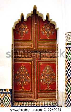 marrakech city morocco palace landmark arab door