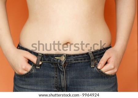 Girl and her problem waist
