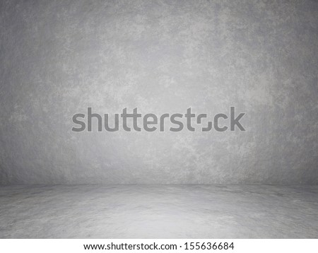 White concrete room. Grungy urban wall and floor background interior