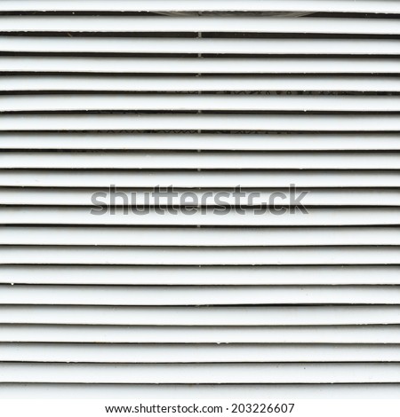White metal window blinds fragment as an abstract background composition