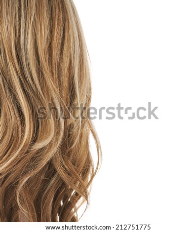 Open wave hair fragment placed over the white background as a copyspace backdrop composition
