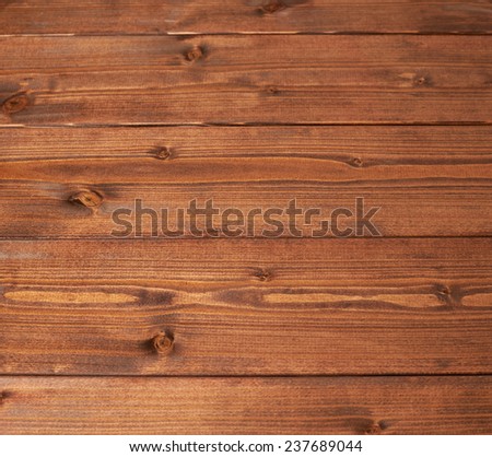 Surface covered with the multiple brown paint coated pine wood boards as a background composition