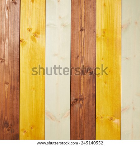 Colorful paint coated pine wood boards fragment as a background composition