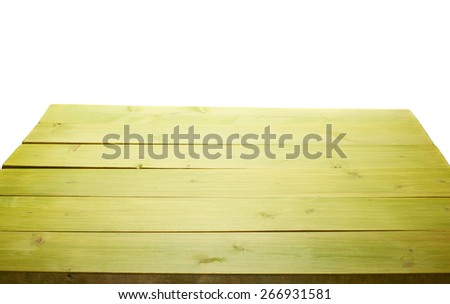 Green paint coated wooden pine boards as a copyspace background composition isolated over the white background