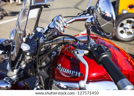 CHIANG MAI, THAILAND - DECEMBER 09:   Motorcycle Triumph on display in the annual 