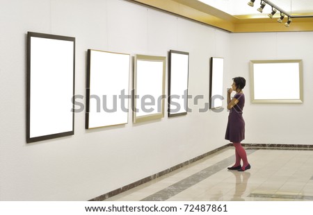 Woman at Art Gallery.Other images,