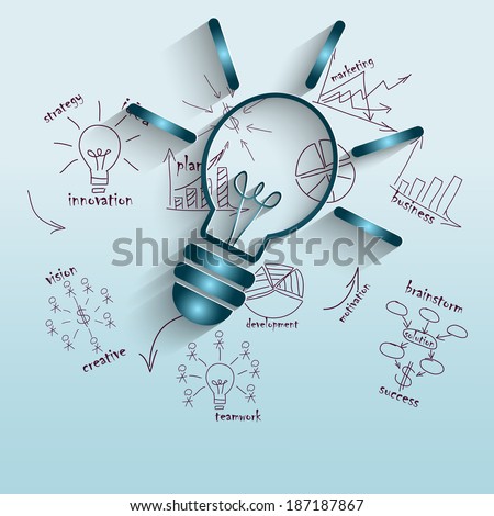 Modern vector illustration with a lamp and pictures Modern vector illustration with a lamp and pictures
