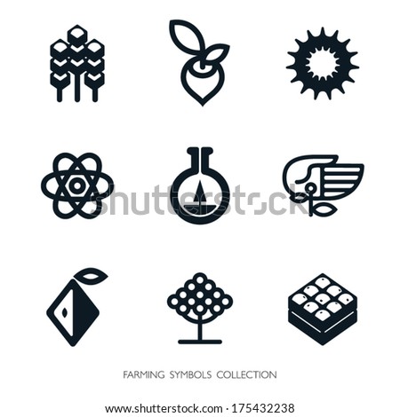Agriculture icon set Vector graphics Logo template Agriculture icon set Vector graphics Logo template