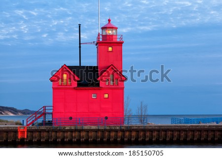 Holland Harbor Light, locally known as \