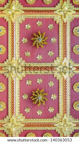 decoration of temple Ceiling in thailand