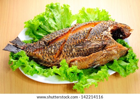fired fish on plate