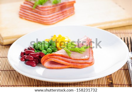 fired bacon on plate