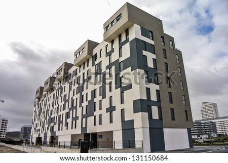 VITORIA-GASTEIZ, SPAIN - FEBRUARY 15: A building that it is situated in Nadine Gordimer Street in Vitoria. It was built by Nasipa company. February 15, 2013 in Vitoria Gasteiz, Basque Country, Spain