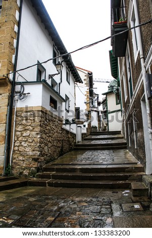 Street of Getxo (Vizcaya). A fishing village in the nort of the Basque Country in Spain.