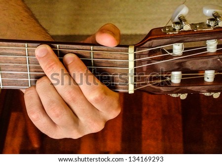 G Mayor position on a classical guitar